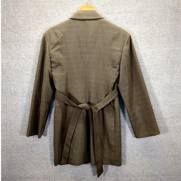 Zara Limited Edition Pinstripe Tie Back Blazer Dress Brown Size XS - Picture 7 of 14